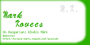 mark kovecs business card