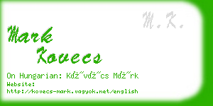 mark kovecs business card